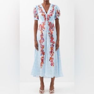 SALONI size 2 blue floral dress